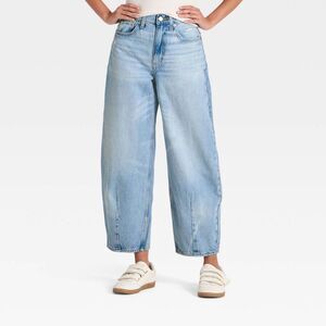 Women's High-Rise Easy Barrel Jeans - Universal Thread Light Wash 16 Short